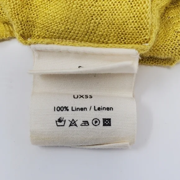 POETRY 100% LINEN MUSTARD YELLOW SWEATER LIGHTWEIGHT WOMEN SIZE 4 FALL HARVEST - Picture 10 of 12